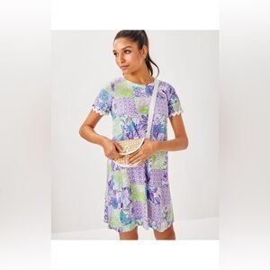 Lilly Pulitzer Cody Short Sleeve Dress Juicy Story Patch Size L NWT